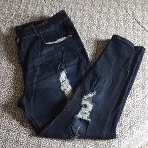 Blue Savvy ripped skinny jeans ankle length